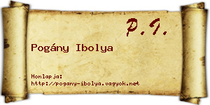 Pogány Ibolya névjegykártya